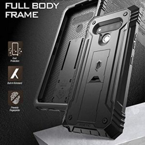 Poetic Revolution Series for LG Stylo 6 Case, Full-Body Rugged Dual-Layer Shockproof Protective Cover with Kickstand and Built-in-Screen Protector, Black