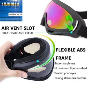 Yidomto Ski Goggles, Pack of 3 Snowboard Goggles for Kids,Boys,Girls,Youth, Mens,Womens,with UV Protection,Windproof,Anti Glare(Black-Pink-Blue)