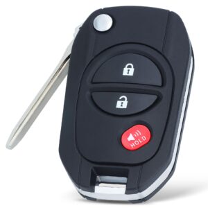 keyecu upgraded flip remote car key shell case for toyota sienna highlander tacoma gq43vt20t,just a key shell