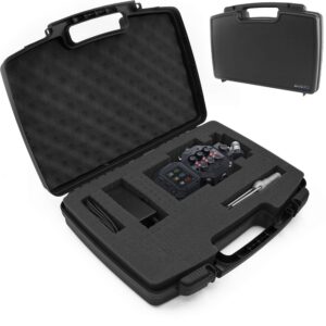 casematix travel case compatible with zoom r4 multitrak 32 bit float recorder or zoom h8 handy recorder - hard shell carrier for audio recorders and accessories with customizable foam, case only
