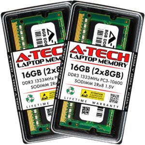 a-tech 16gb kit (2x8gb) ram for dell latitude e6520, e6510, e6420, e6320, e6220, e5520, e5420 laptop | ddr3 1333 mhz sodimm pc3-10600 memory upgrade
