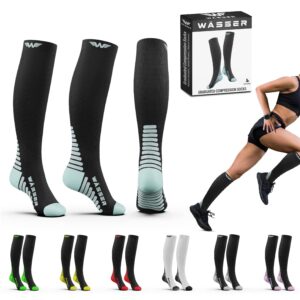 Wasser Gear Compression Socks for Nurses Men & Women - Fitness Travel Pregnancy Circulation