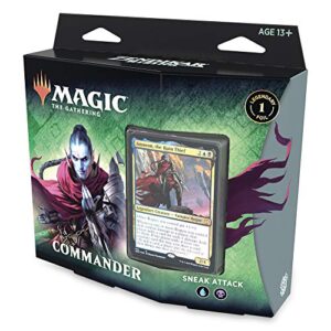 magic: the gathering zendikar rising commander deck – sneak attack | 100 card ready-to-play deck | 1 foil commander | blue-black