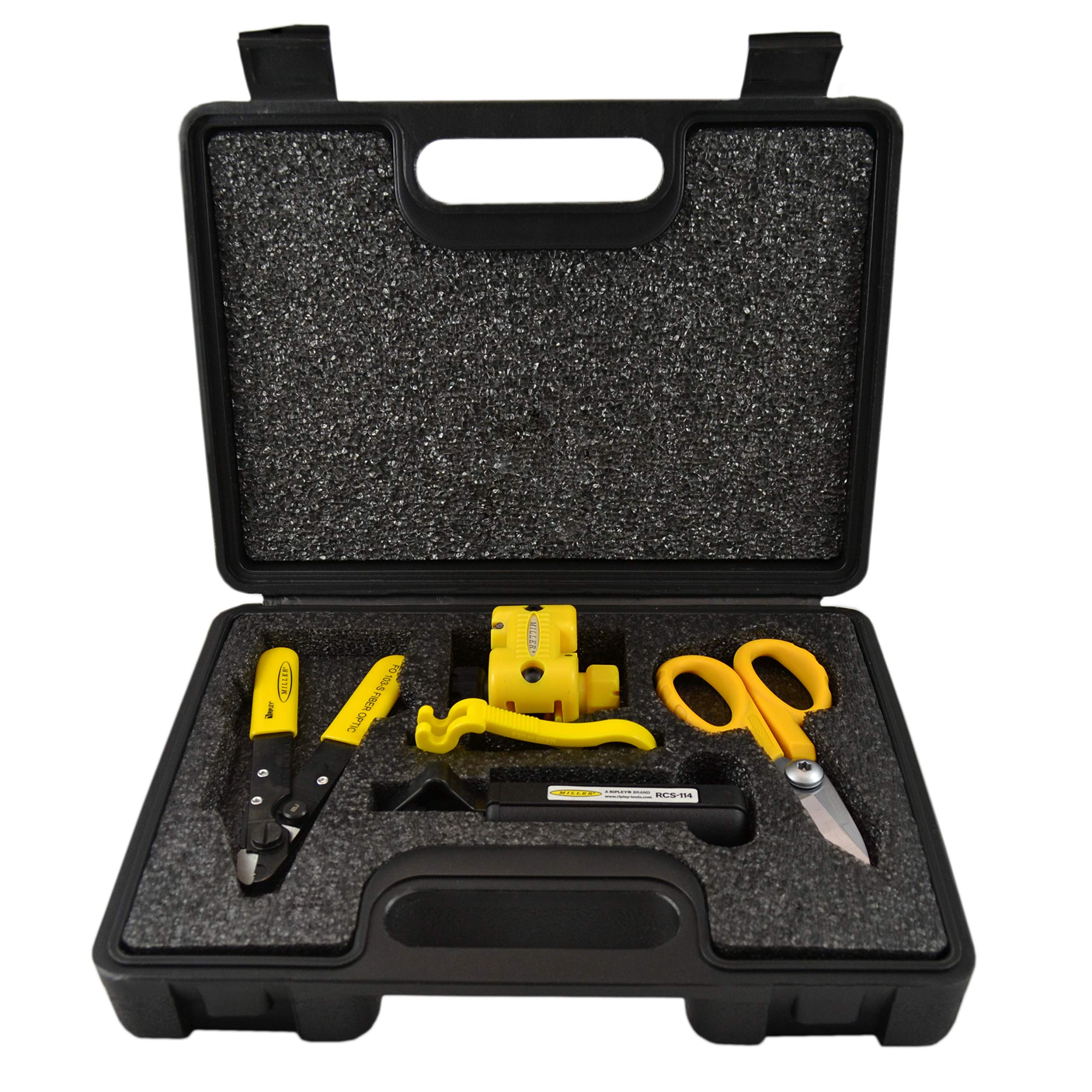 Miller MSAT All Access Tool Kit, Fiber Cable Stripping Tool, Metal Kevlar Scissors, Cable Stripper for Hard Cable Jackets, Buffer Tube Cutter, Mid-Span Fiber Optic Tool