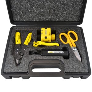 Miller MSAT All Access Tool Kit, Fiber Cable Stripping Tool, Metal Kevlar Scissors, Cable Stripper for Hard Cable Jackets, Buffer Tube Cutter, Mid-Span Fiber Optic Tool