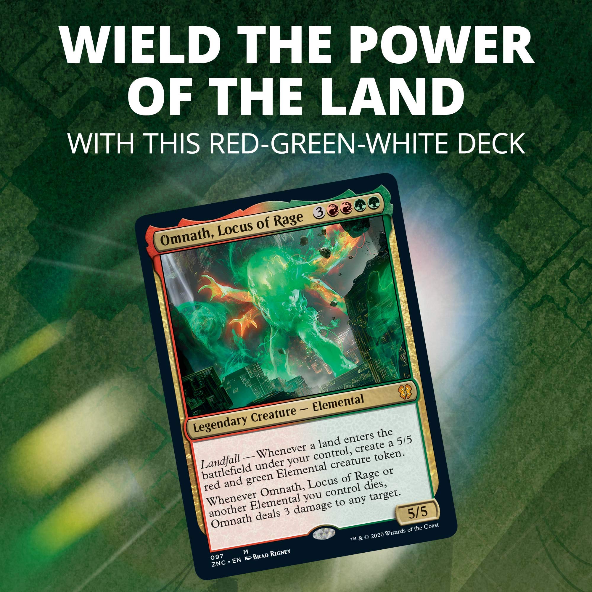 Magic: The Gathering Zendikar Rising Commander Deck – Land's Wrath | 100 Card Ready-to-Play Deck | 1 Foil Commander | Red-Green-White