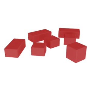 Sprogs 18" H Structured Rectangle Stool -Flexible Modular Collaborative Soft Seating for Office, Home, Lounge and School Classrooms with Durable Frame -Red