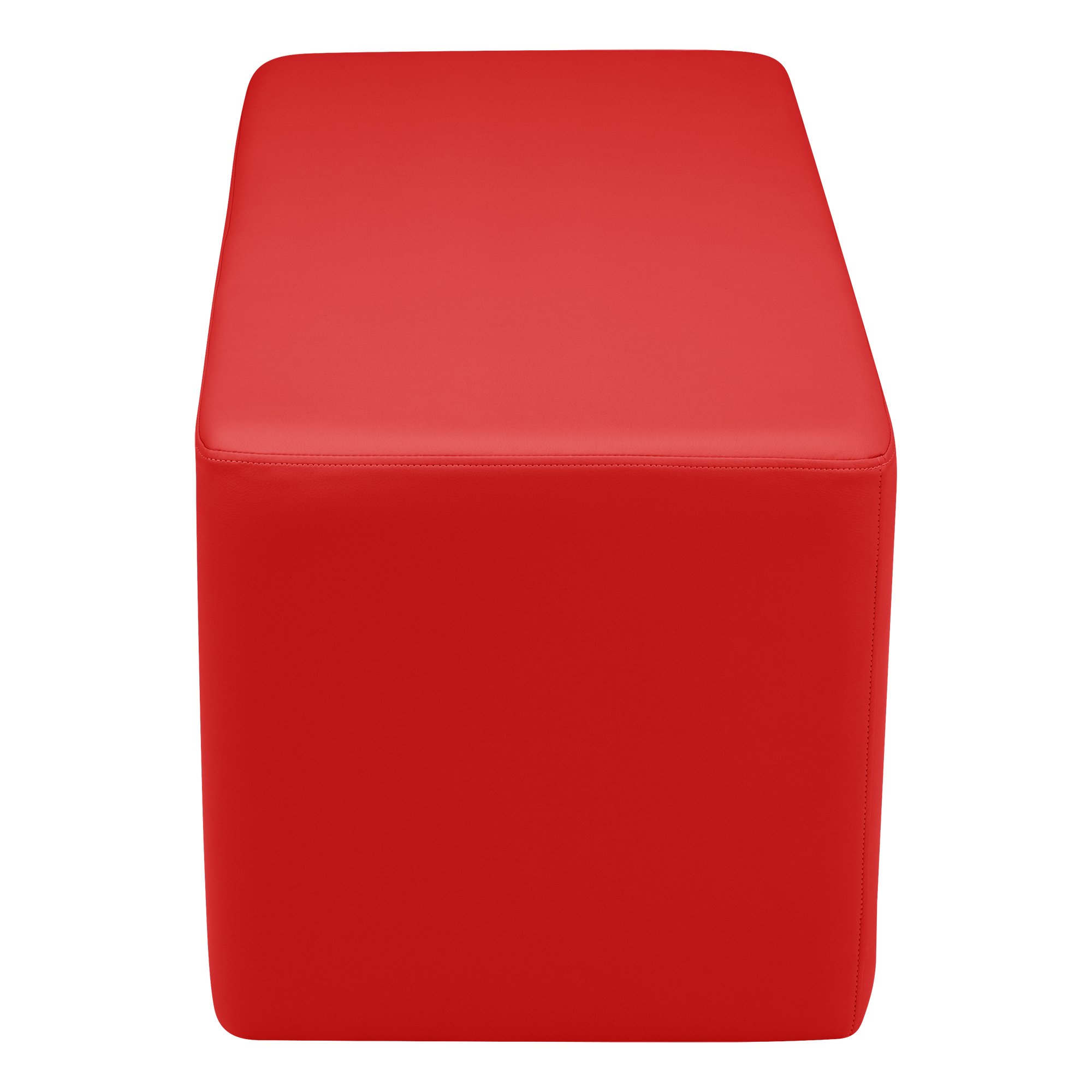 Sprogs 18" H Structured Rectangle Stool -Flexible Modular Collaborative Soft Seating for Office, Home, Lounge and School Classrooms with Durable Frame -Red