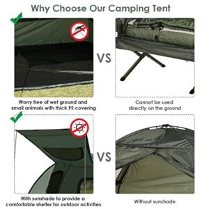 UMTEC 2-Person Compact Portable PopUp Tent Air Mattress and Sleeping Bag