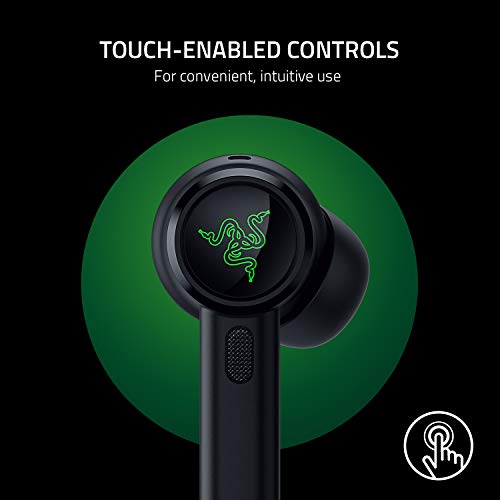 Razer Hammerhead True Wireless Pro Bluetooth Gaming Earbuds (2020 Model): THX Certified - Advanced Hybrid Active Noise Cancellation - 60ms Low-Latency - Touch Enabled - <20 Hr Battery Life - Black