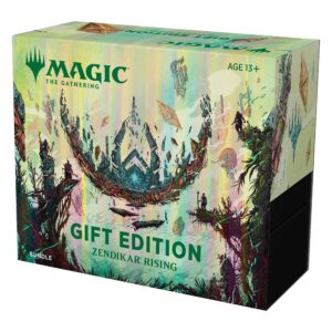 magic: the gathering zendikar rising gift bundle | 10 draft booster packs | 1 collector booster | accessories