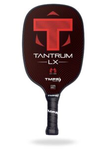 tmpr sports > tantrum lx > high performance honeycomb polymer pickleball paddle > usapa approved (red, medium weight)