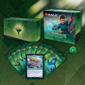 Magic: The Gathering Zendikar Rising Bundle | 10 Draft Booster Packs (150 Cards) | Foil Lands | Accessories