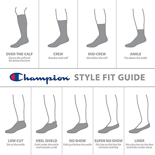 Champion womens Double Dry 6-pair Pack Logo Crew Socks, Black, 9 US