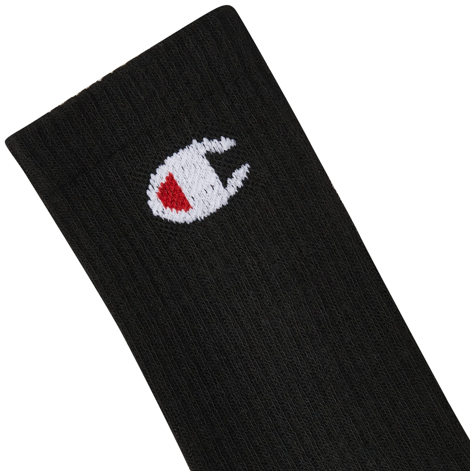 Champion womens Double Dry 6-pair Pack Logo Crew Socks, Black, 9 US