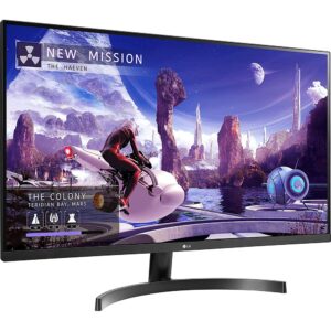 LG 27QN600-B 27 inch QHD 2560x1440 IPS Monitor with AMD FreeSync, HDR10 Bundle with 2.4GHz Wireless Keyboard, 2X 6FT Universal HDMI 2.0 Cable and Microfiber Cleaning Cloth