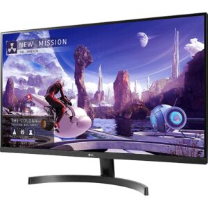 LG 27QN600-B 27 inch QHD 2560x1440 IPS Monitor with AMD FreeSync, HDR10 Bundle with 2X 6FT Universal 4K HDMI 2.0 Cable, Universal Screen Cleaner and 6-Outlet Surge Adapter