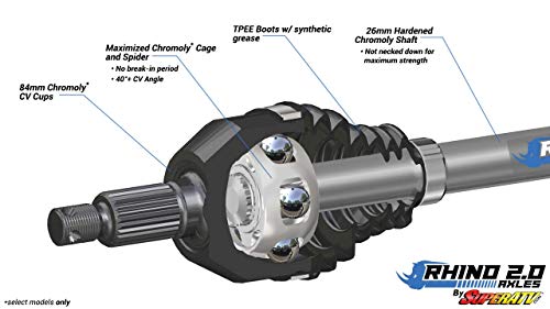 SuperATV Heavy Duty Rhino 2.0 Rear CV Axle for 2019-2022 Honda Talon 1000R | 1 REAR Axle | 25% Stronger Than Stock! - 18-Month Warrant