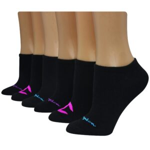 champion women's no show performance socks, 6 and 12-pair packs available, black color cs, 5-9