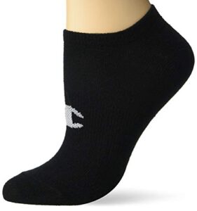 champion women's no show training sock, 3-pair, black, 5-9