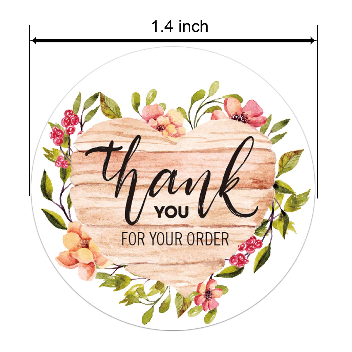 500 Thank You for Your Order Stickers, 1.4inch Thank You for Your Business Labels for Bakeries, Handmade Goods & Small Business Owners.