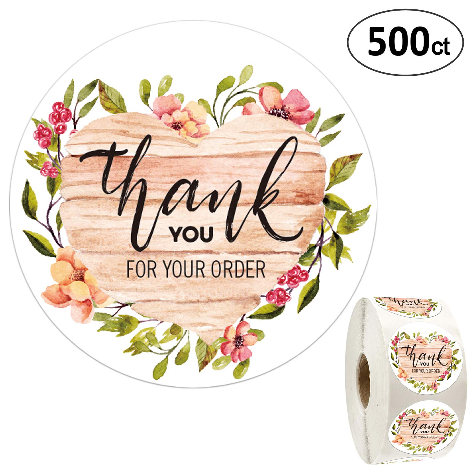 500 Thank You for Your Order Stickers, 1.4inch Thank You for Your Business Labels for Bakeries, Handmade Goods & Small Business Owners.