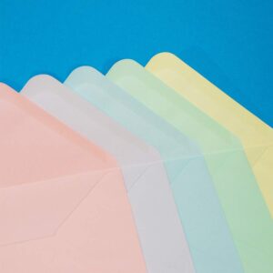 Craft UK 2350 5X5 Card and Envelope Pack of 50 - Mixed - Pastels