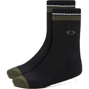 oakley mens (3 pcs) essential socks 3 pcs , blackout, medium us