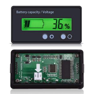 Battery acity Voltage Meter, DC 6-70V Battery acity Tester, Digital Battery Remaining acity Percentage Level Monitor Tester for Car Vehicle