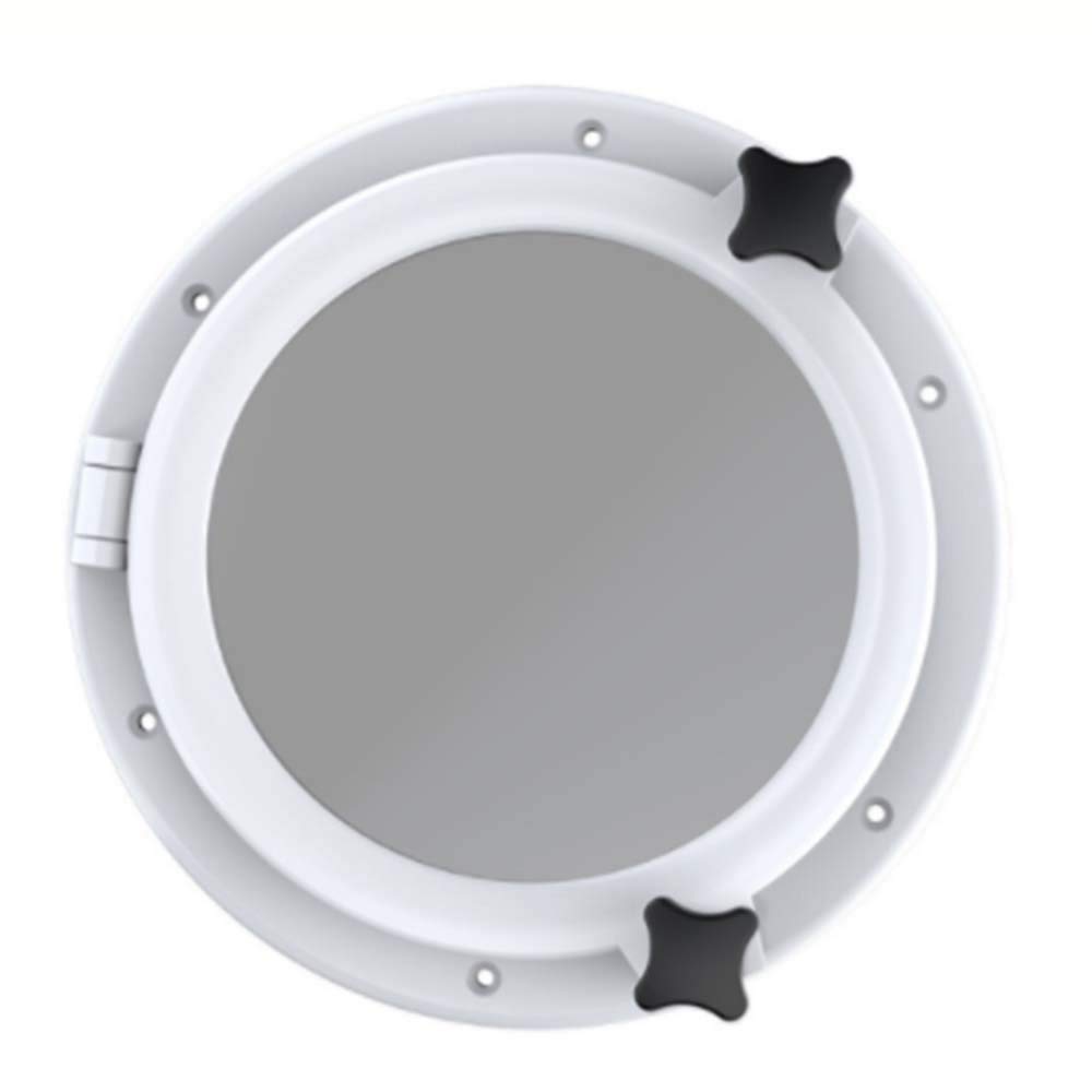 Boat Yacht Round Opening Portlight Porthole Replacement Window Port Hole - ABS Tempered Glass with Screws,White (8")