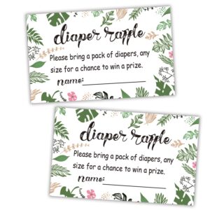 50 greenery diaper raffle tickets for baby shower-baby shower invitations inserts request cards games decorations supplies for baby gender tickets.