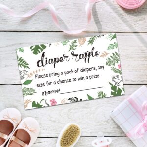 50 Greenery Diaper Raffle Tickets for Baby Shower-Baby Shower Invitations Inserts Request Cards Games Decorations Supplies for Baby Gender Tickets.