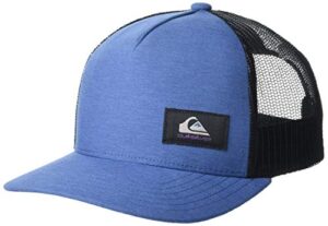 quiksilver men's trucker hat, true navy heather tech becky, 1sz