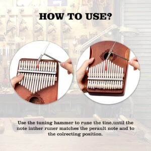 Kalimba Thumb Piano 17 Keys, Portable Mbira Finger Piano, Easy to Learn Musical Instrument Gift for Kids and Adult Beginners, Brown1