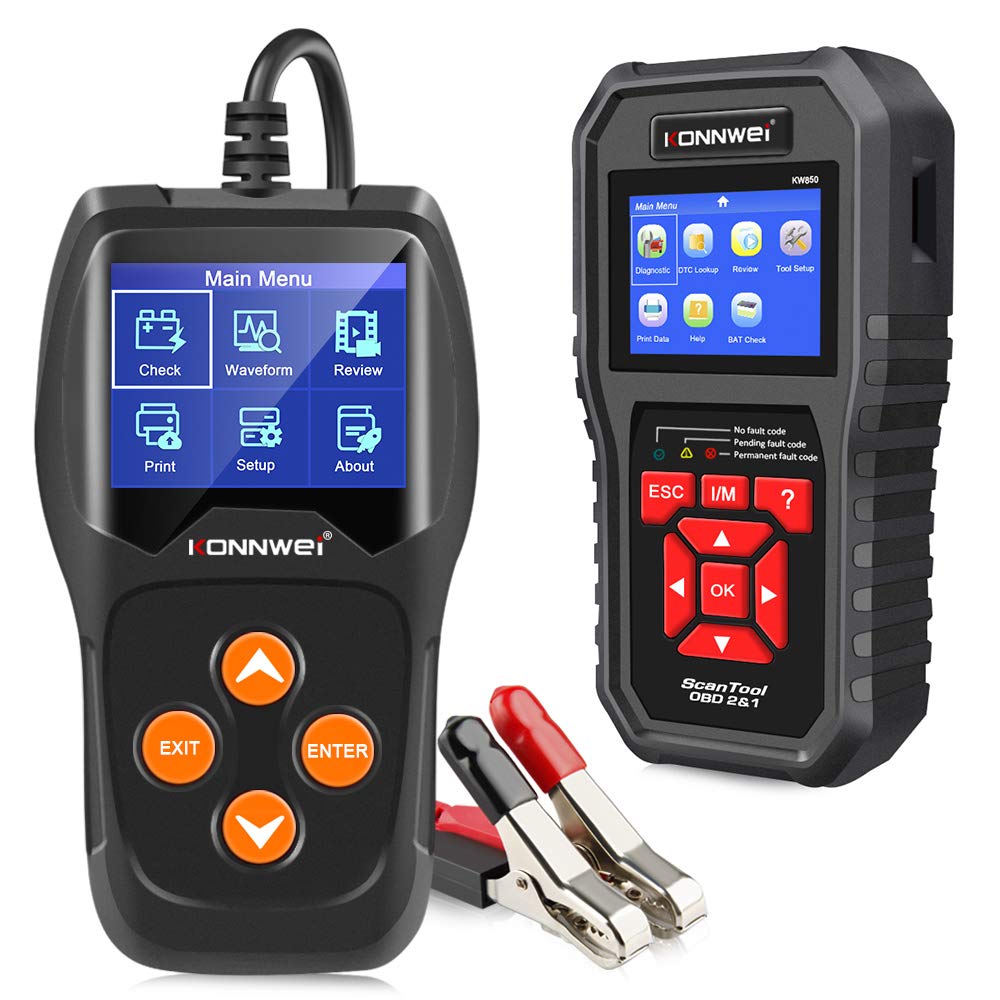 KW600 Battery Tester + KW850 OBD2 Scanner