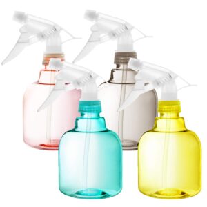 youngever 4 pack empty color plastic round spray bottles 16 ounce