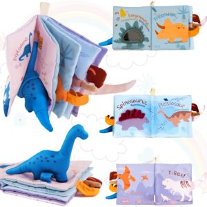 Richgv Baby Toys 6 to 12 Months, 3D Dino Books Baby Boy Toys, Baby Books 0-6-12 Months, Touch and Feel Crinkle Toys Newborn Infant Sensory Toys, Gifts for Baby Boys Girls