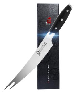 tuo chef knife - 6 inch professional kitchen knife - japanese gyuto knife - g10 full tang handle - black hawk s series with gift box