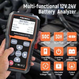 FOXWELL NT301 OBD2 Reader and FOXWELL BT705 12V 24V Auto Battery Tester