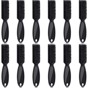 12 pieces blade clipper cleaning brush scrub brush barber blade cleaning clipper nylon brush tool (black)