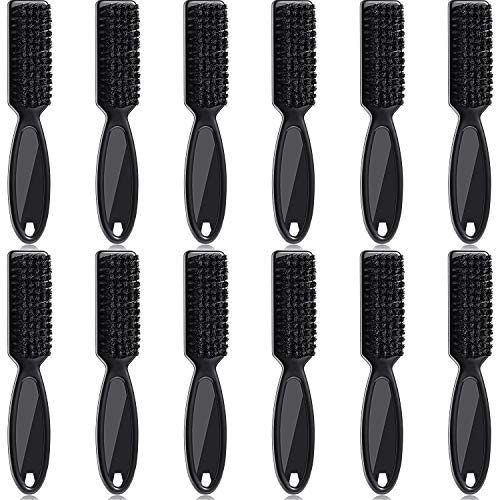 12 Pieces Blade Clipper Cleaning Brush Scrub Brush Barber Blade Cleaning Clipper Nylon Brush Tool (Black)