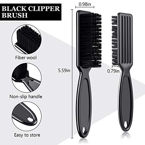 12 Pieces Blade Clipper Cleaning Brush Scrub Brush Barber Blade Cleaning Clipper Nylon Brush Tool (Black)