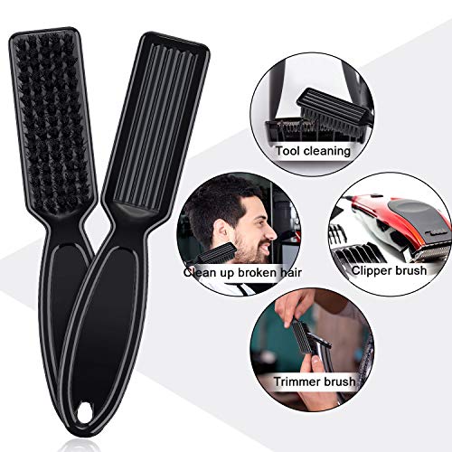 12 Pieces Blade Clipper Cleaning Brush Scrub Brush Barber Blade Cleaning Clipper Nylon Brush Tool (Black)