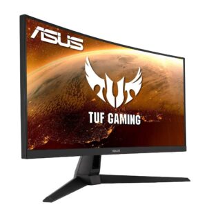 ASUS TUF Gaming VG27VH1BR 27” Curved Monitor, 1080P Full HD, 165Hz (Supports 144Hz), Extreme Low Motion Blur, Adaptive-sync, FreeSync Premium, 1ms, Eye Care, HDMI D-Sub