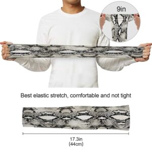 ZZXXB Snake Print Cooling Arm Sleeves UV Sun Protection Arm Cover for Men Women Cycling Outdoor Sports with Thumb Hole