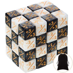 48 pieces mtg dice counters plus 1 tokens counter marble d6 bulk dice compatible with magic the gathering, cards gaming accessories