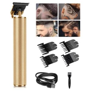 usb hair clippers for men, electric hair trimmer waterproof profession portable cordless rechargeable t-blade hair grooming cutting kit for detail beard shaver barber salon barbershop