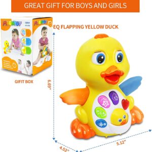 MOONTOY Crawling Duck Baby Toys Infant Tummy Time Toy 3 4 5 6 7 8 9 10 11 12 Month with Lights & Music Toddler Light Up Walking Dancing Learning Developmental Gift 0-6 6-12 Month 1 2 Year Old Boy Girl