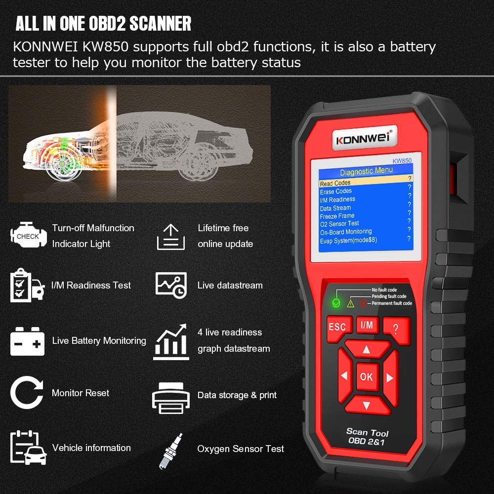 KW850 OBD2 Scanner + KW310 OBD2 Scanner