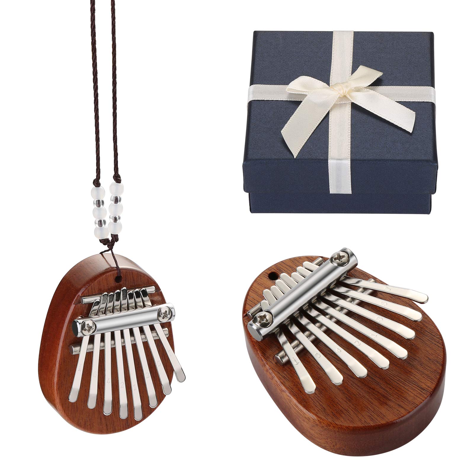 Mini Kalimba 2 Packs with Case, Fixm 8 Keys Finger Thumb Piano Great Gifts for Kids, Adults and Beginners